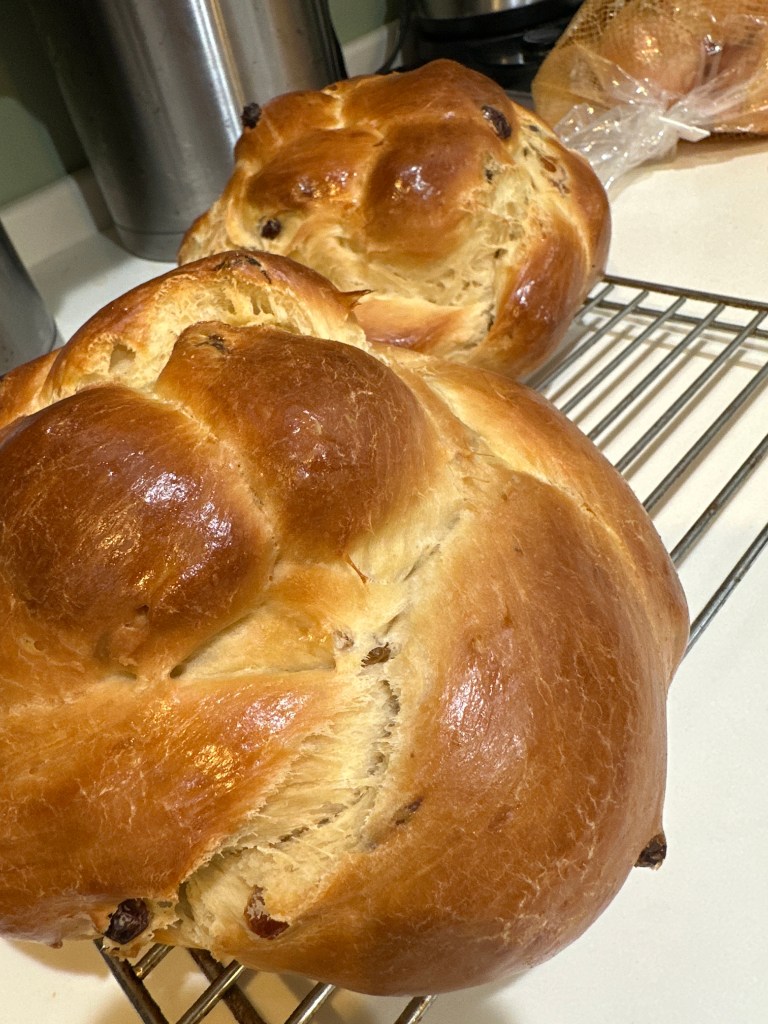 Baked challah bread