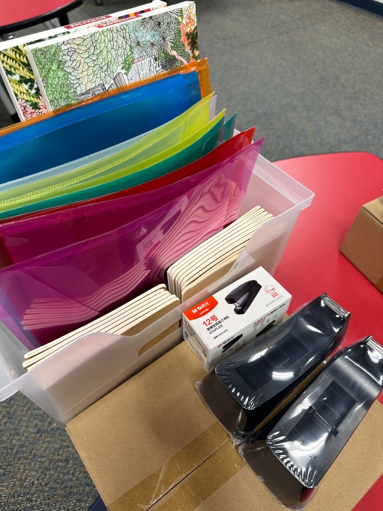 Writing kit shown up close