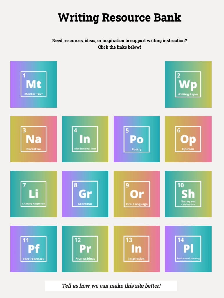 A sample web design for writing
