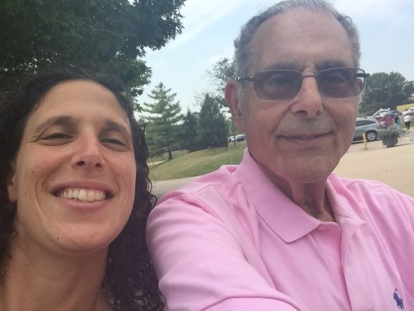 Picture of writer with her father