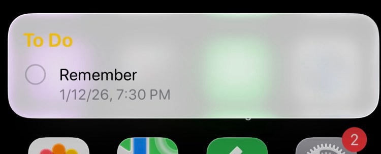Screen shot with a reminder that reads, "Remember."